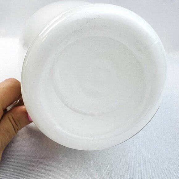 Bartlett Collins Gay Fad Vintage Juice Pitcher White Glass Hand Painted 32 oz 8" - Picture 6 of 9